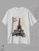 تیشرت سفید طرح دار پاریس عزیز، تزئینی اثر امیلی ناواس | immage.ir