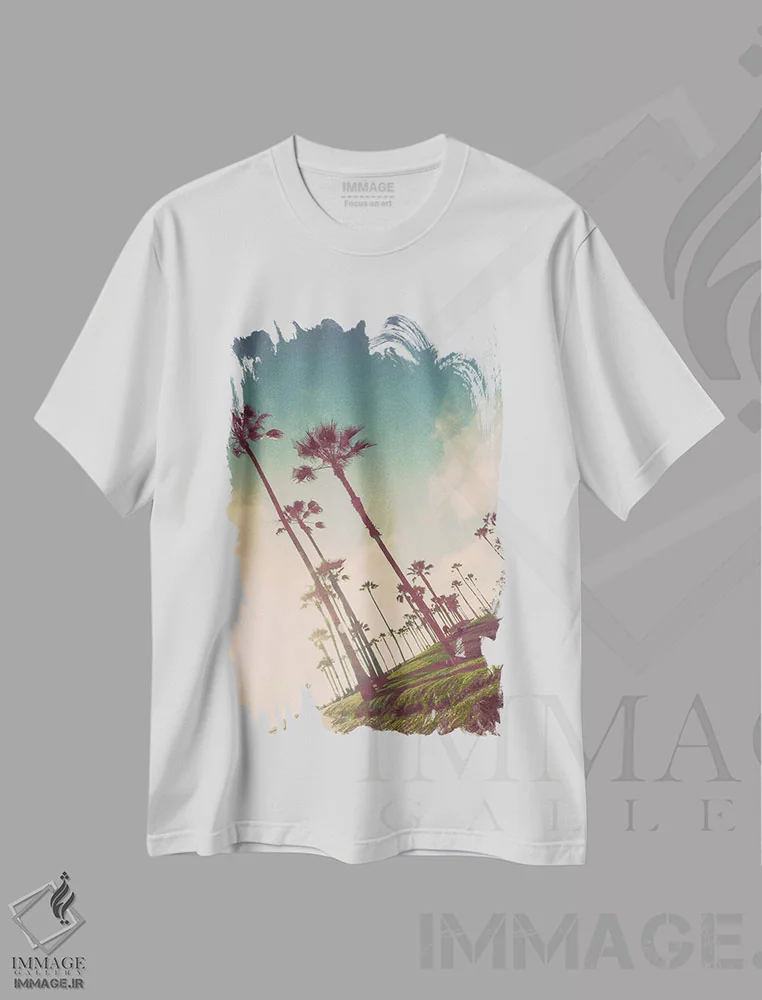 تیشرت سفید طرح دار تفریح ساحل ونیز، دکور ساحلی اثر امیلی ناواس | immage.ir