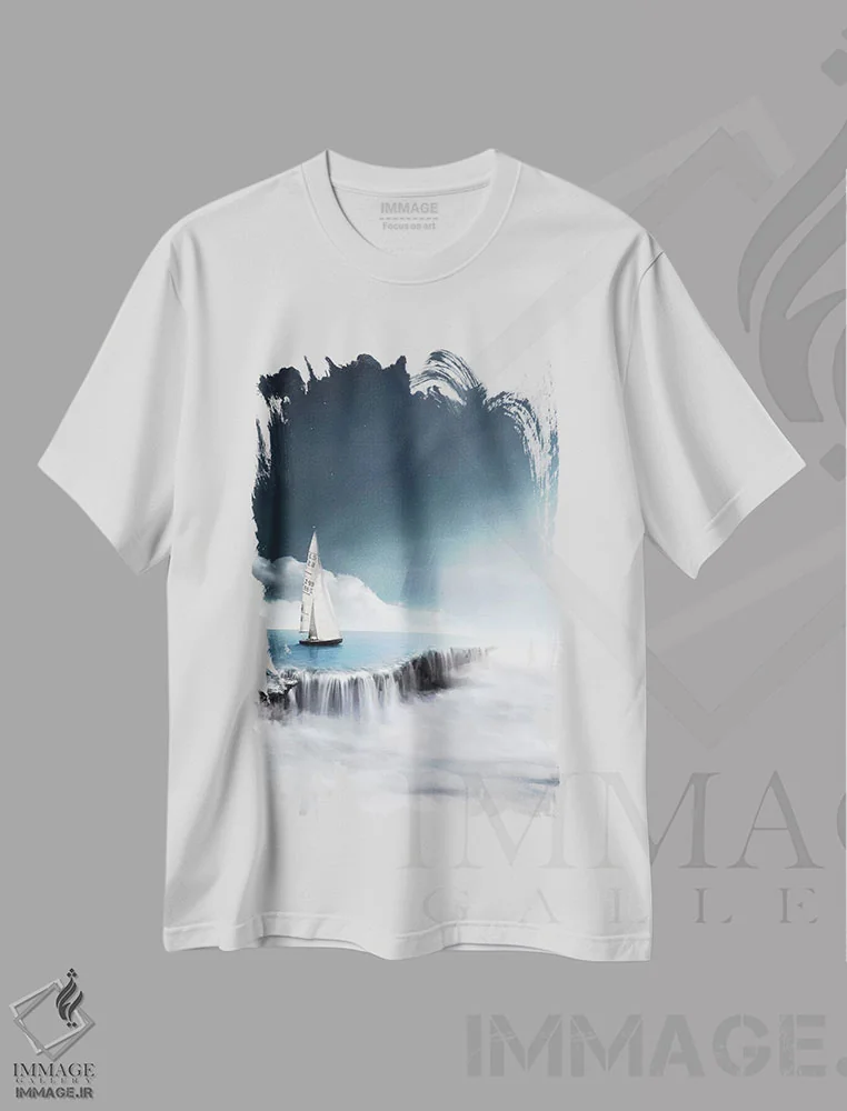 تیشرت سفید طرح دار پس از طوفان، عکاسی ترکیبی اثر ای ان.پی اس | فروشگاه ایماژ