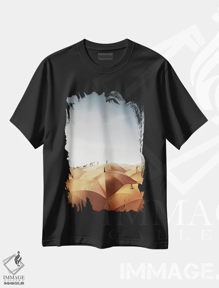 تیشرت مشکی طرح دار سرزمین خشک، عکاسی ترکیبی اثر ای ان.پی اس | immage.ir