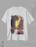 تیشرت سفید طرح دار کرم آتش اثر ای ان.پی اس | فروشگاه ایماژ