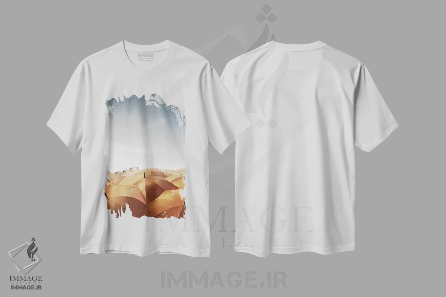 تیشرت سفید طرح دار سرزمین خشک، عکاسی ترکیبی اثر ای ان.پی اس | فروشگاه ایماژ