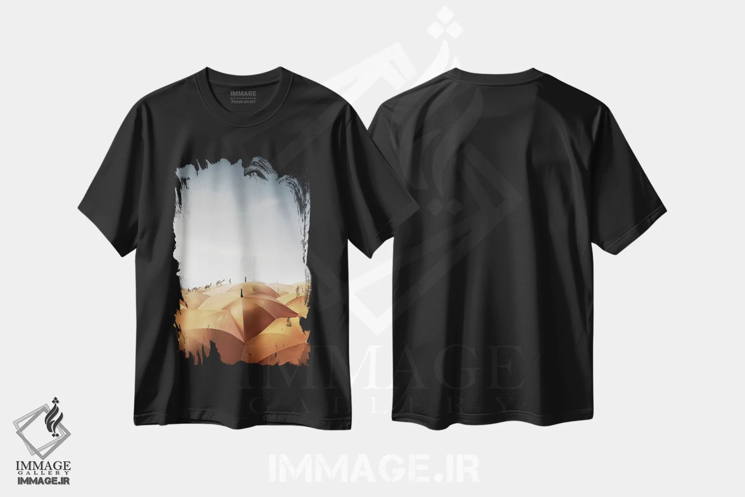 تیشرت مشکی طرح دار سرزمین خشک، عکاسی ترکیبی اثر ای ان.پی اس | immage.ir