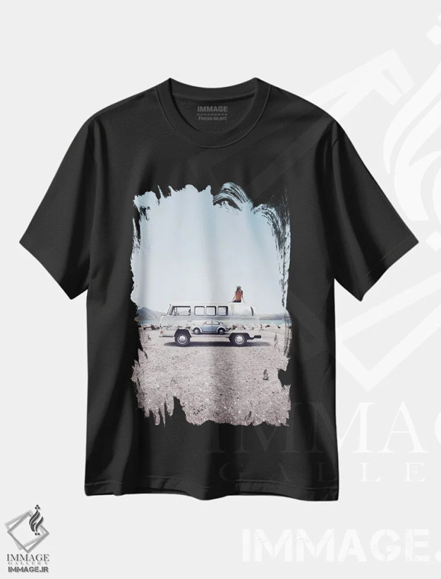 تیشرت مشکی طرح دار واگن مردم، عکاسی ترکیبی اثر ای ان.پی اس | فروشگاه ایماژ