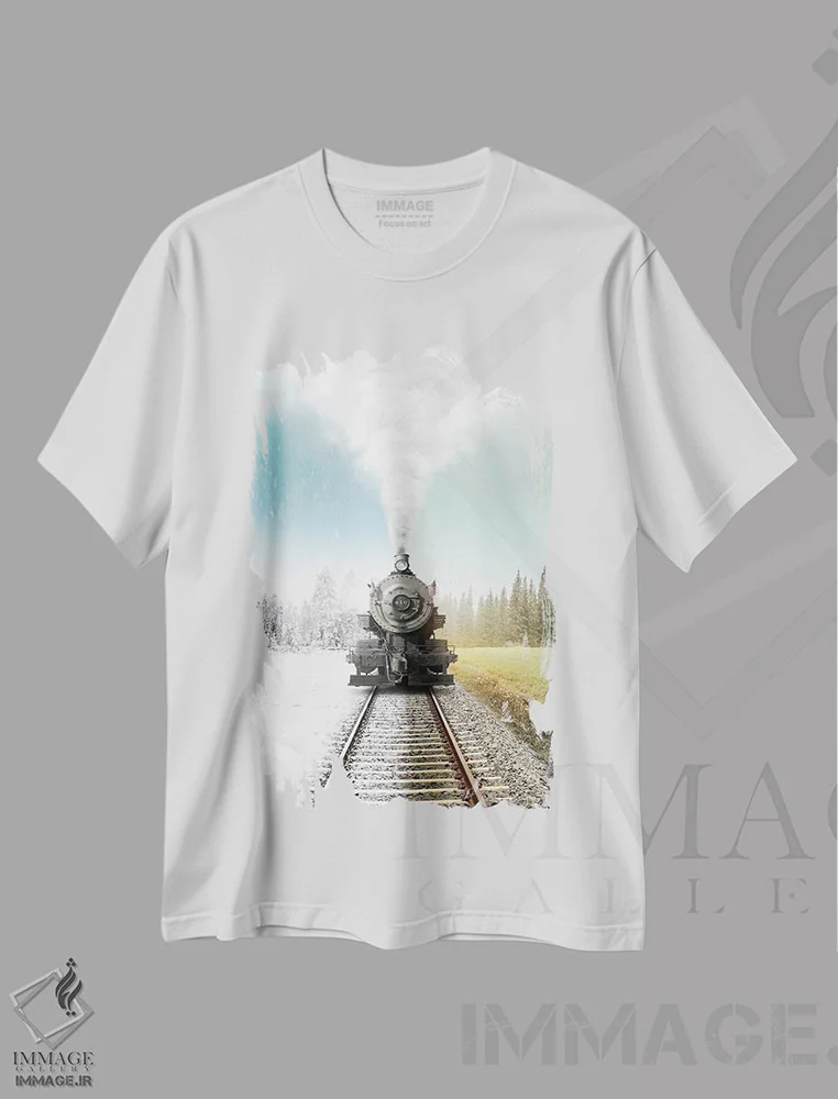 تیشرت سفید طرح دار این ایستگاه من است، عکاسی ترکیبی اثر ای ان.پی اس | فروشگاه ایماژ