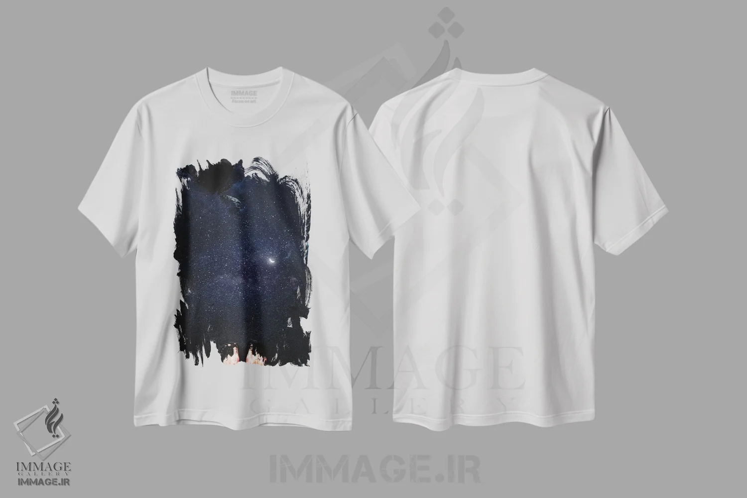 تیشرت سفید طرح دار دانه های ستاره، عکاسی ترکیبی اثر ای ان.پی اس | immage.ir
