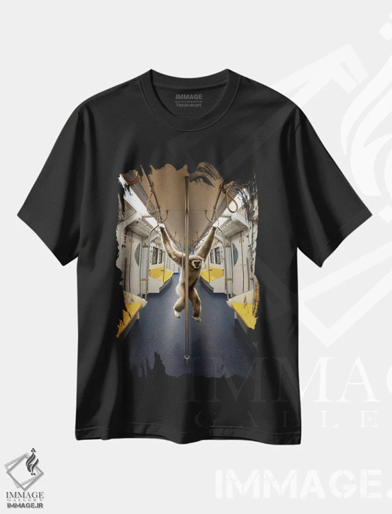 تیشرت مشکی طرح دار سر زدن، عکاسی ترکیبی اثر ای ان.پی اس | فروشگاه ایماژ