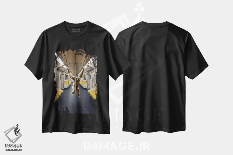تیشرت مشکی طرح دار سر زدن، عکاسی ترکیبی اثر ای ان.پی اس | فروشگاه ایماژ