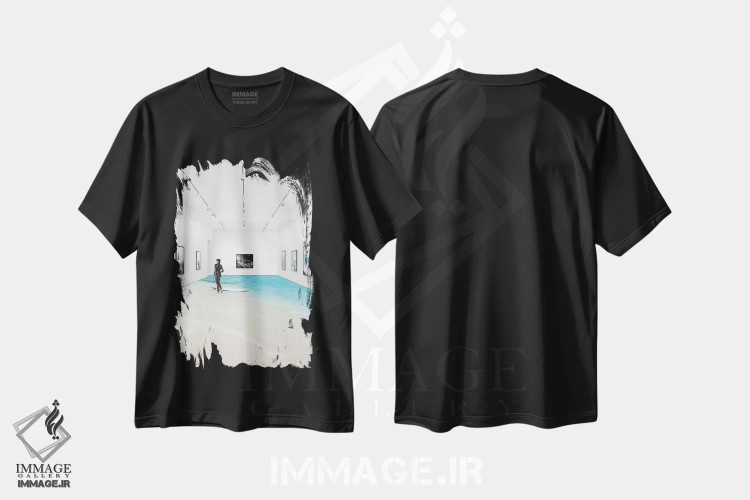 تیشرت مشکی طرح دار پنج دقیقه استراحت، عکاسی ترکیبی اثر ای ان.پی اس | فروشگاه ایماژ