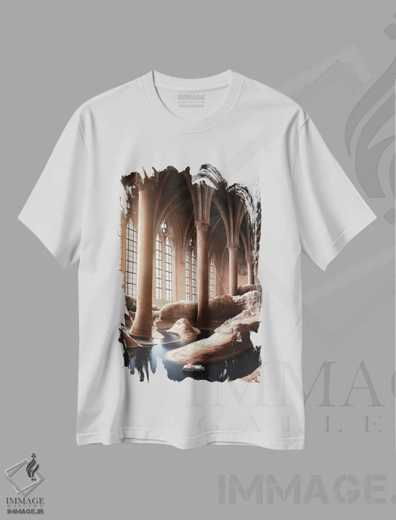 تیشرت سفید طرح دار هشتمین شگفتی، عکاسی ترکیبی اثر ای ان.پی اس | immage.ir
