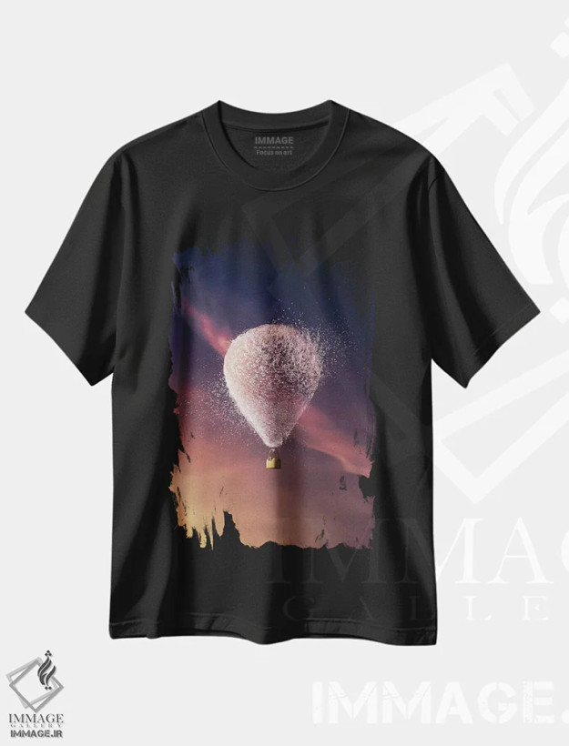 تیشرت مشکی طرح دار سفر خوش، عکاسی ترکیبی اثر ای ان.پی اس | فروشگاه ایماژ