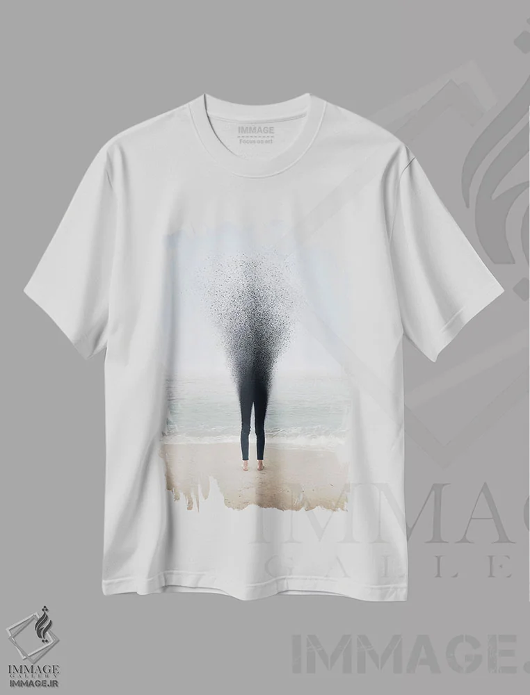تیشرت سفید طرح دار دیگر وجود نداشتن، عکاسی ترکیبی اثر ای ان.پی اس | فروشگاه ایماژ