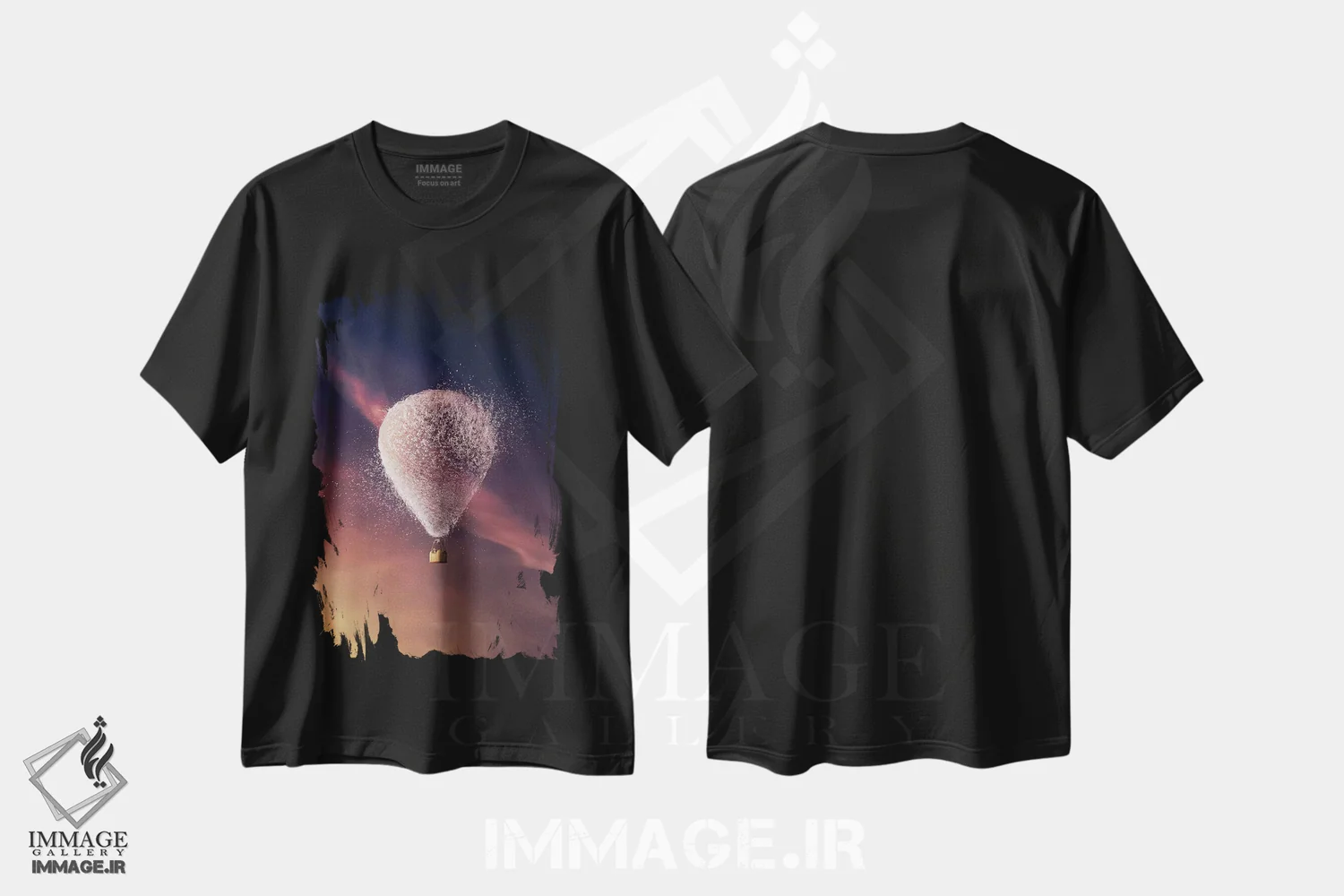 تیشرت مشکی طرح دار سفر خوش، عکاسی ترکیبی اثر ای ان.پی اس | فروشگاه ایماژ