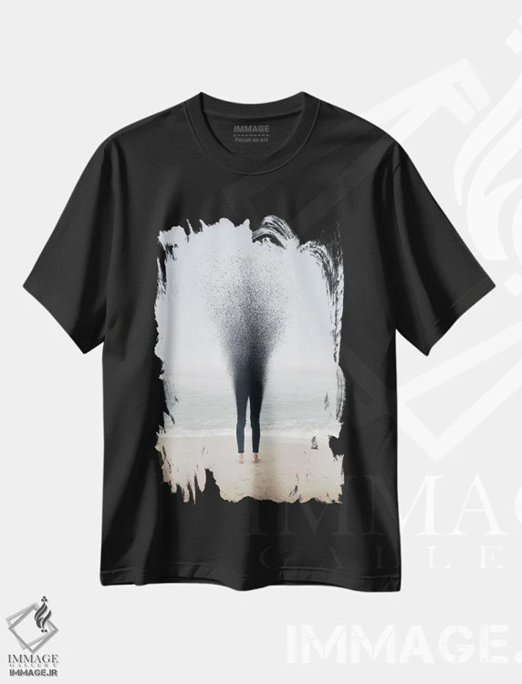 تیشرت مشکی طرح دار دیگر وجود نداشتن، عکاسی ترکیبی اثر ای ان.پی اس | immage.ir