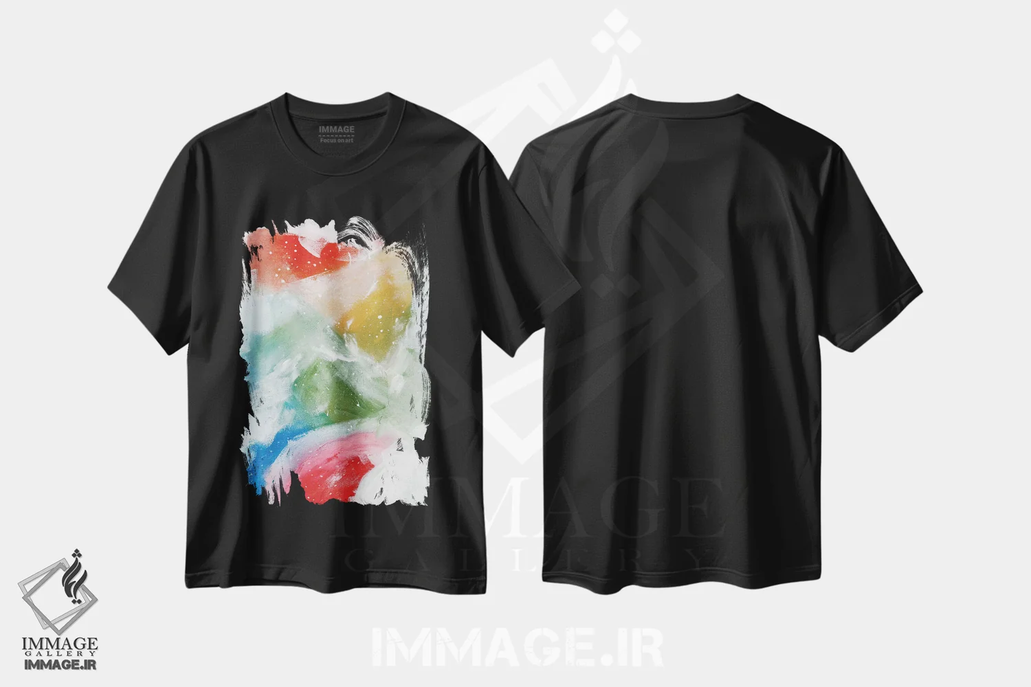 تیشرت مشکی طرح دار رویاهای آمازون، آبستره اثر ان شیپ | فروشگاه ایماژ