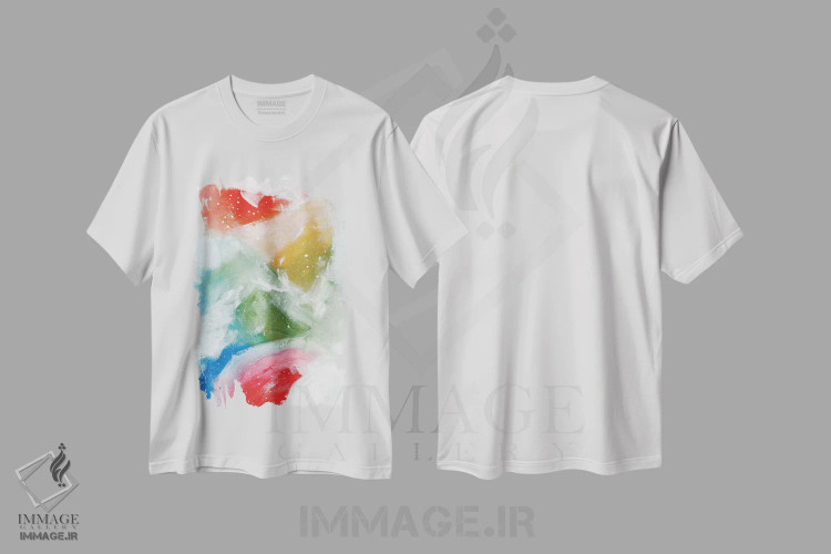 تیشرت سفید طرح دار رویاهای آمازون، آبستره اثر ان شیپ | immage.ir