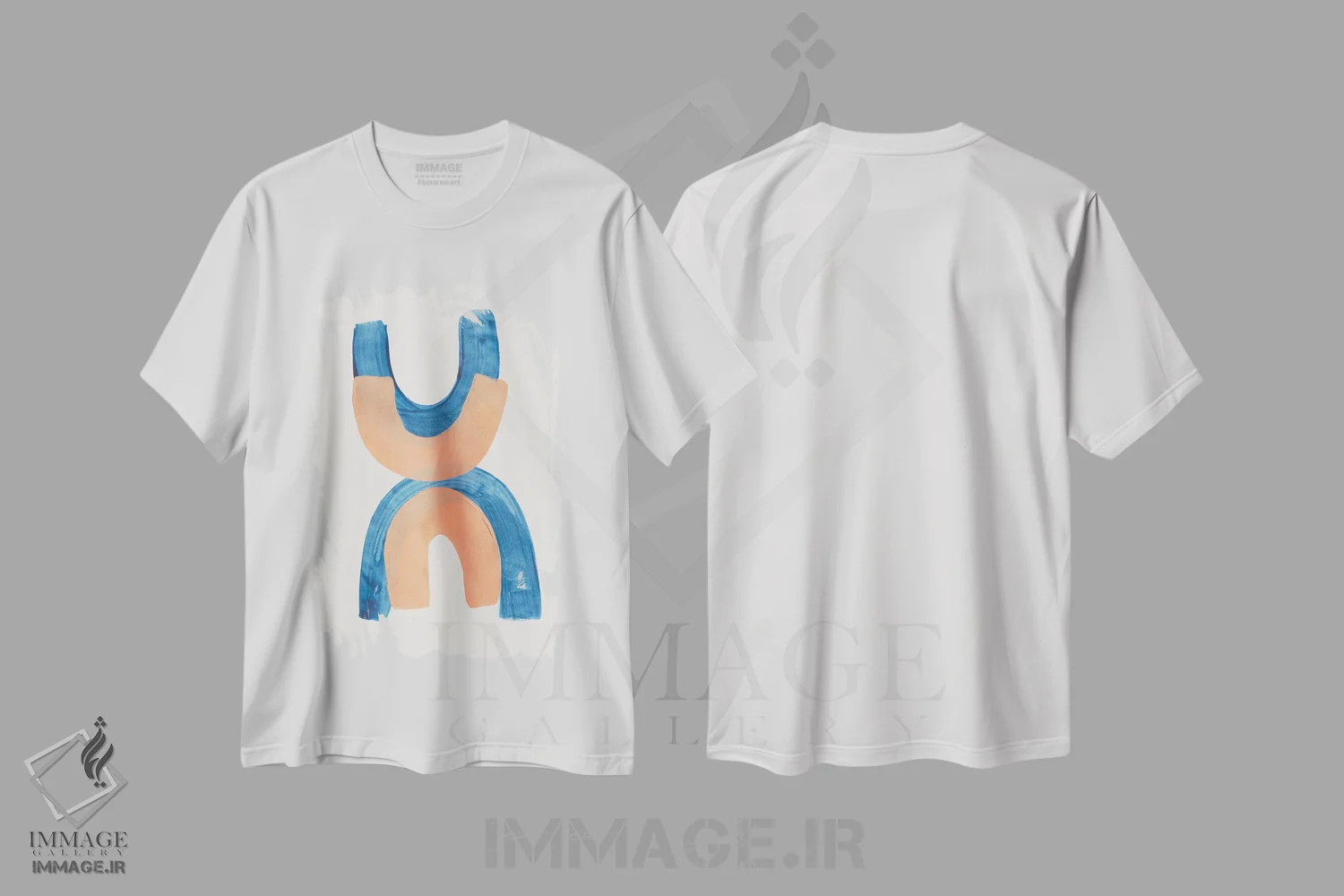 تیشرت سفید طرح دار مارپیچ دوتایی اثر ان شیپ | immage.ir