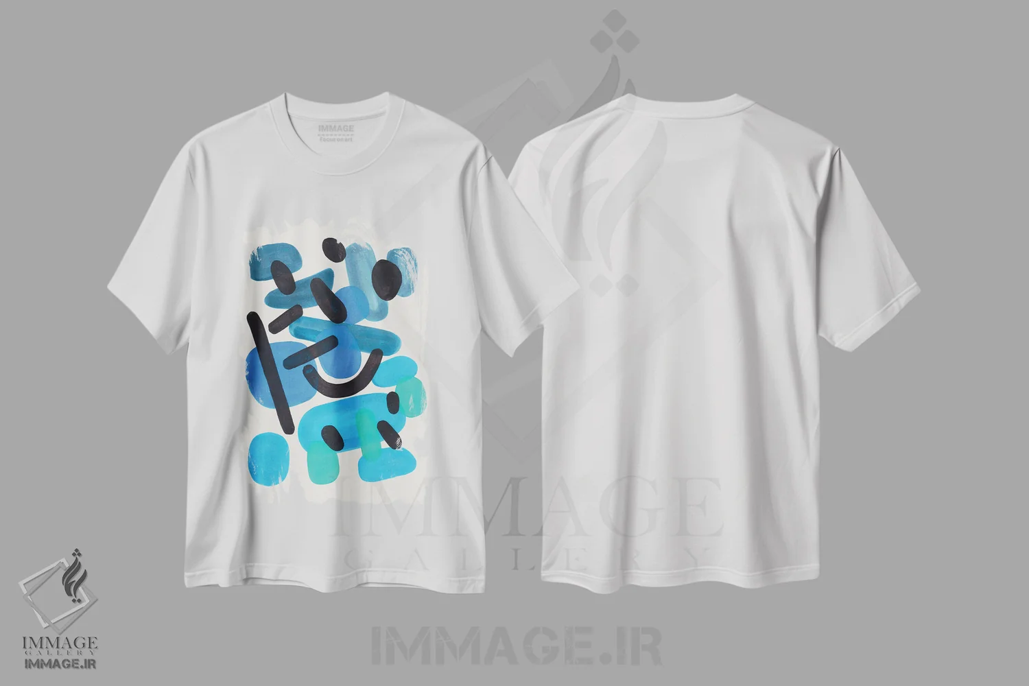 تیشرت سفید طرح دار گم شده در دریا، آبستره اثر ان شیپ | immage.ir