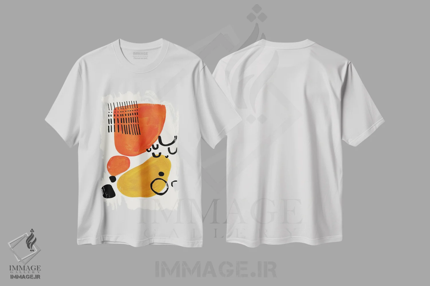 تیشرت سفید طرح دار خانهٔ میانه قرن اثر ان شیپ | فروشگاه ایماژ