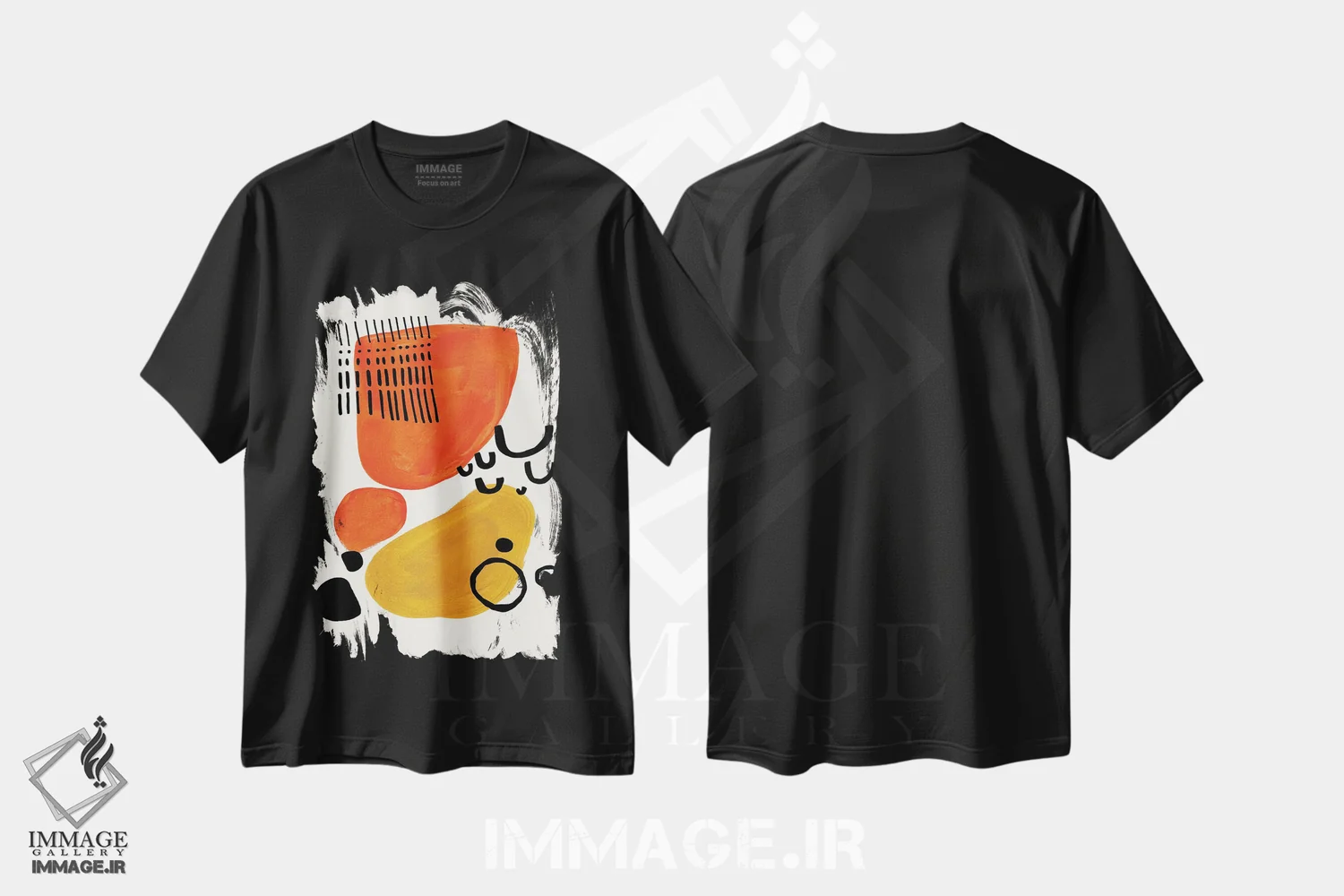 تیشرت مشکی طرح دار خانهٔ میانه قرن اثر ان شیپ | immage.ir