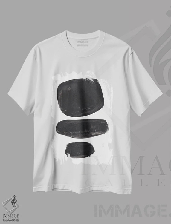 تیشرت سفید طرح دار سنگ ریزه های قبیله ای اثر ان شیپ | فروشگاه ایماژ