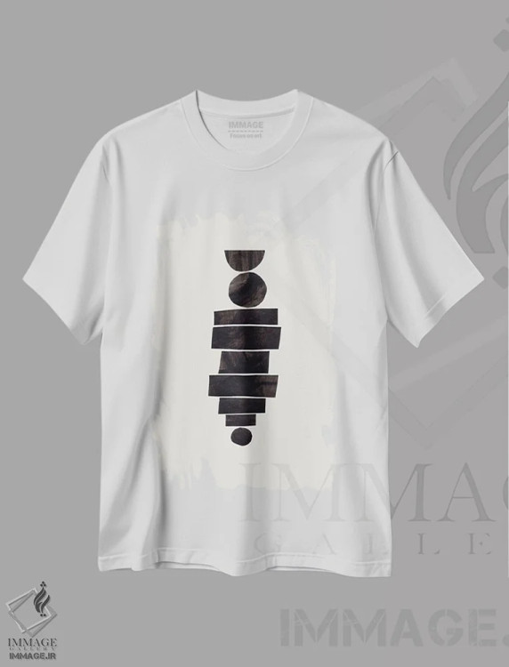 تیشرت سفید طرح دار مرد کلاه به سر اثر ان شیپ | فروشگاه ایماژ