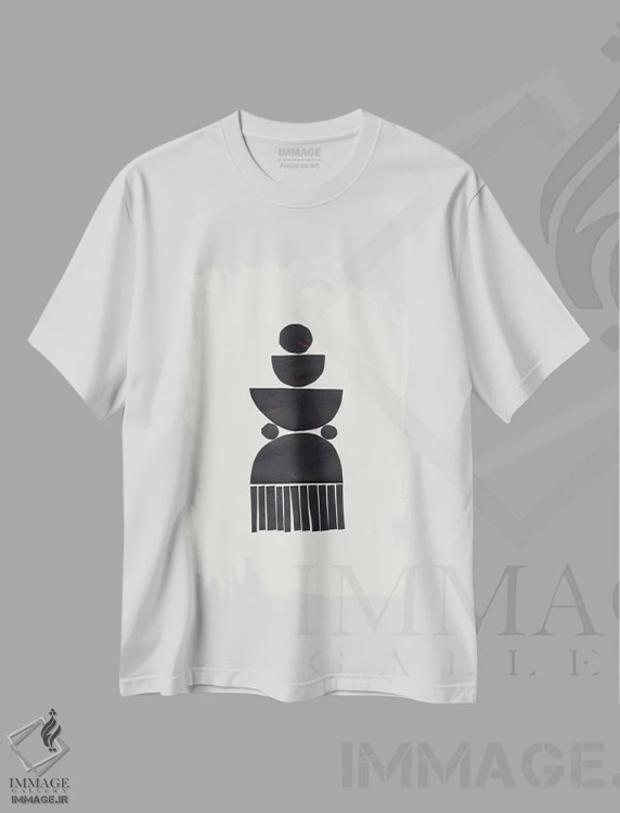 تیشرت سفید طرح دار گوشوارهٔ قبیله ای اثر ان شیپ | immage.ir