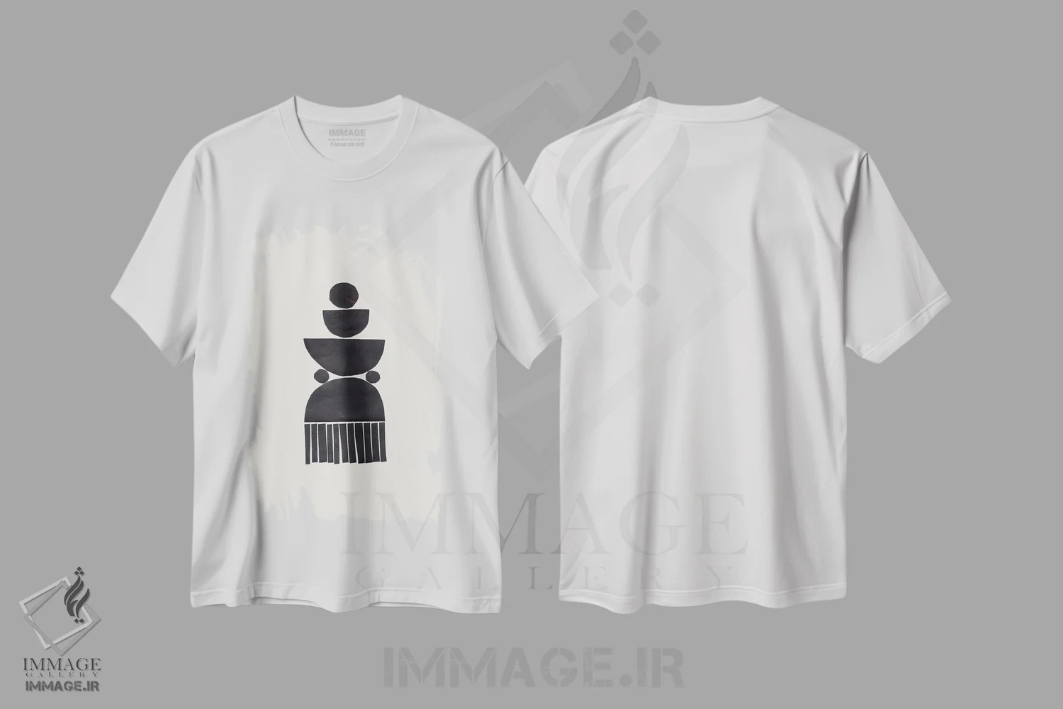 تیشرت سفید طرح دار گوشوارهٔ قبیله ای اثر ان شیپ | immage.ir