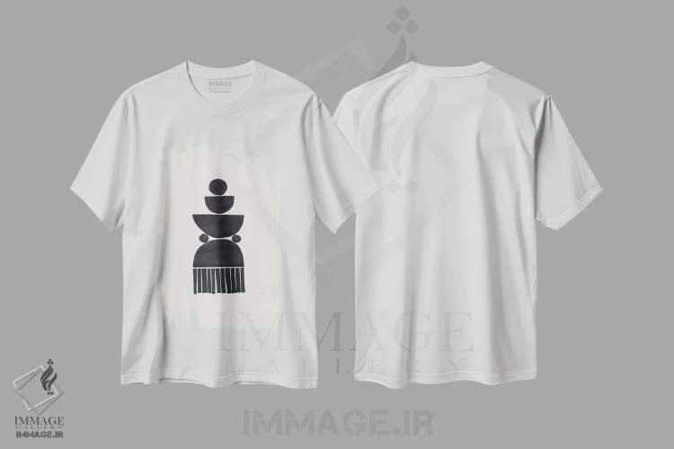 تیشرت سفید طرح دار گوشوارهٔ قبیله ای اثر ان شیپ | immage.ir