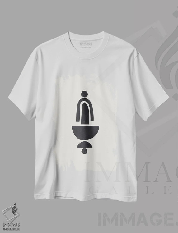 تیشرت سفید طرح دار روسری اثر ان شیپ | فروشگاه ایماژ