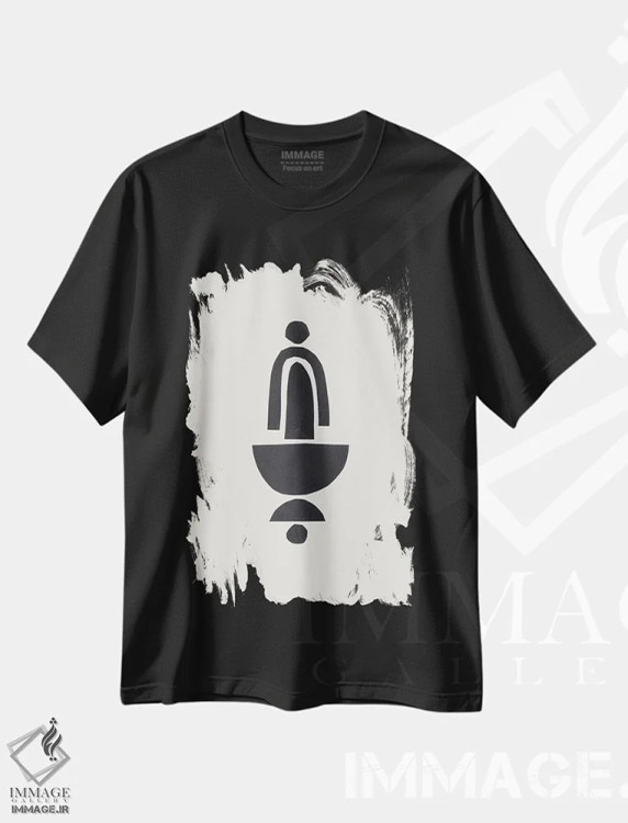 تیشرت مشکی طرح دار روسری اثر ان شیپ | immage.ir
