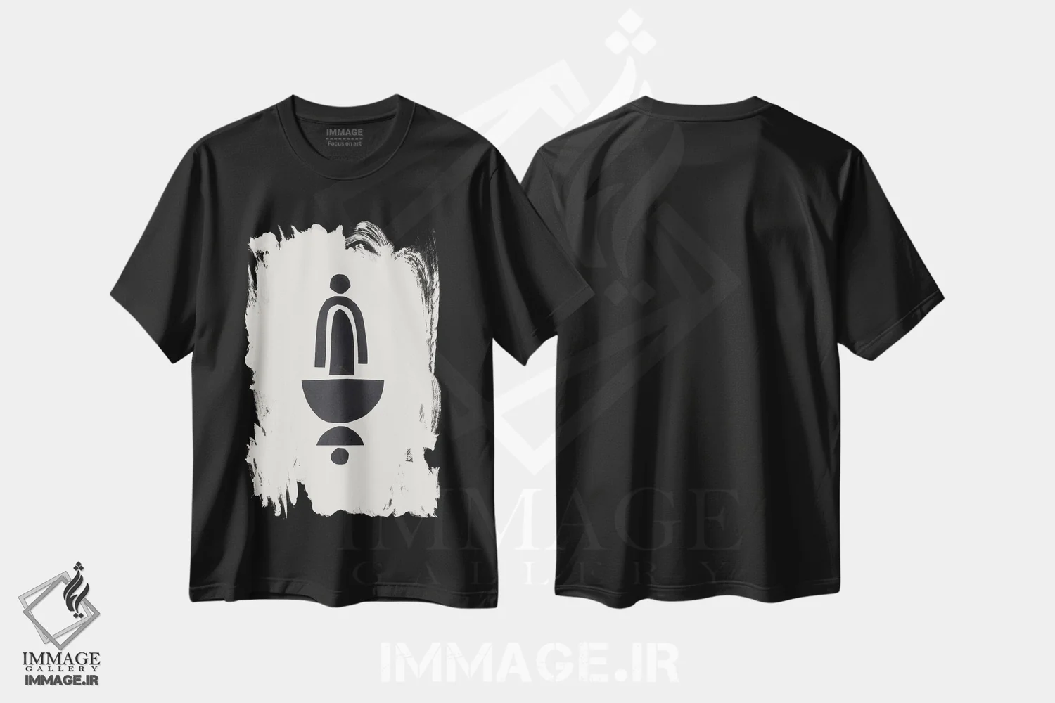 تیشرت مشکی طرح دار روسری اثر ان شیپ | immage.ir