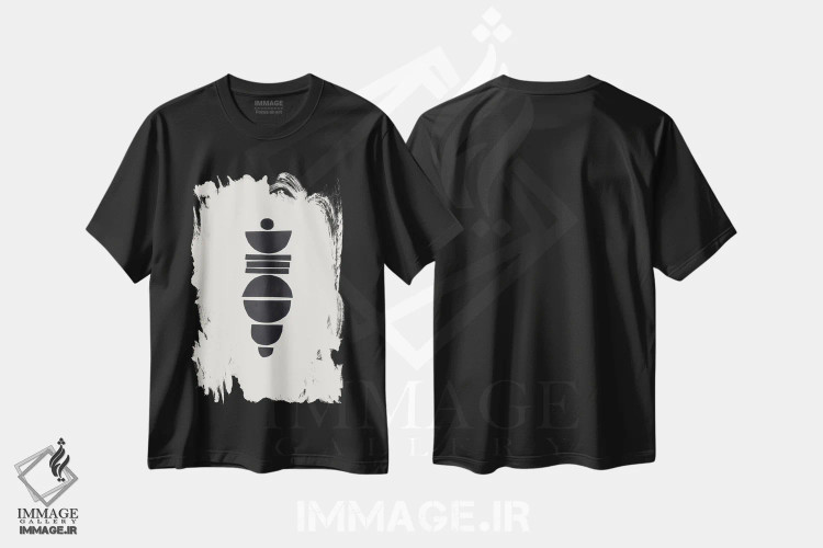 تیشرت مشکی طرح دار سنجاقک اثر ان شیپ | immage.ir