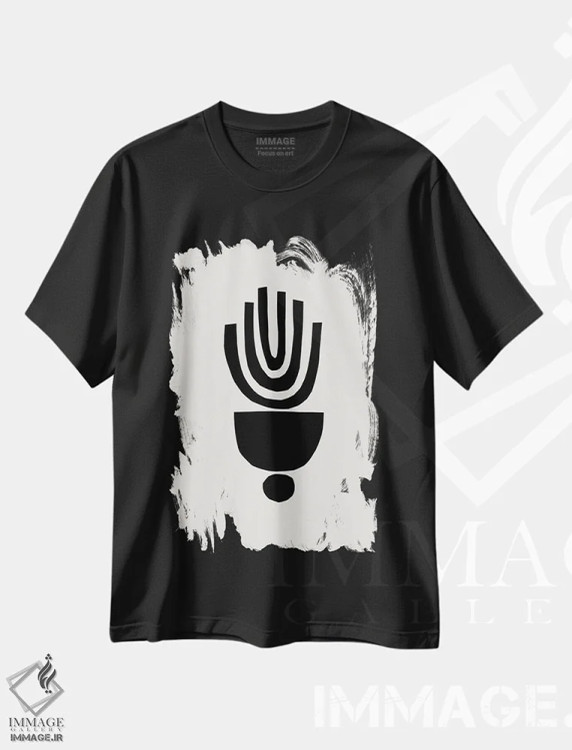 تیشرت مشکی طرح دار همزن اثر ان شیپ | فروشگاه ایماژ