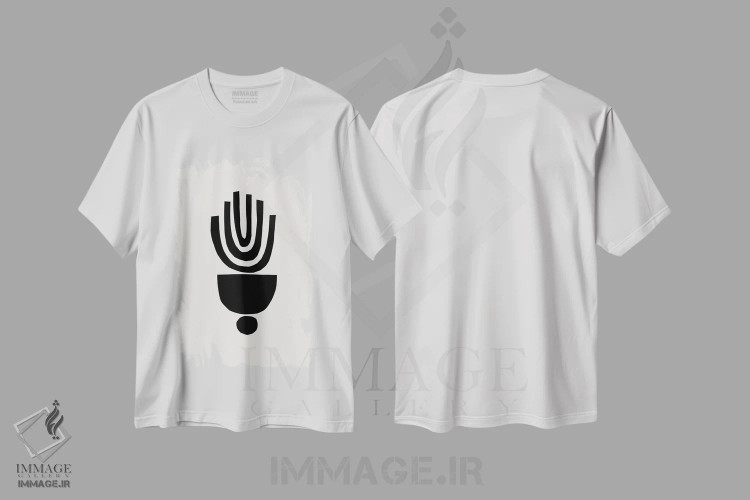 تیشرت سفید طرح دار همزن اثر ان شیپ | immage.ir