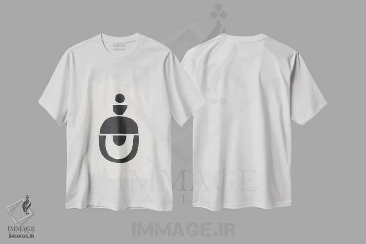 تیشرت سفید طرح دار چشم کاغذی، آبستره اثر ان شیپ | immage.ir