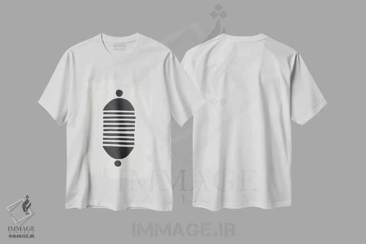 تیشرت سفید طرح دار کرم ابریشم کاغذی اثر ان شیپ | immage.ir
