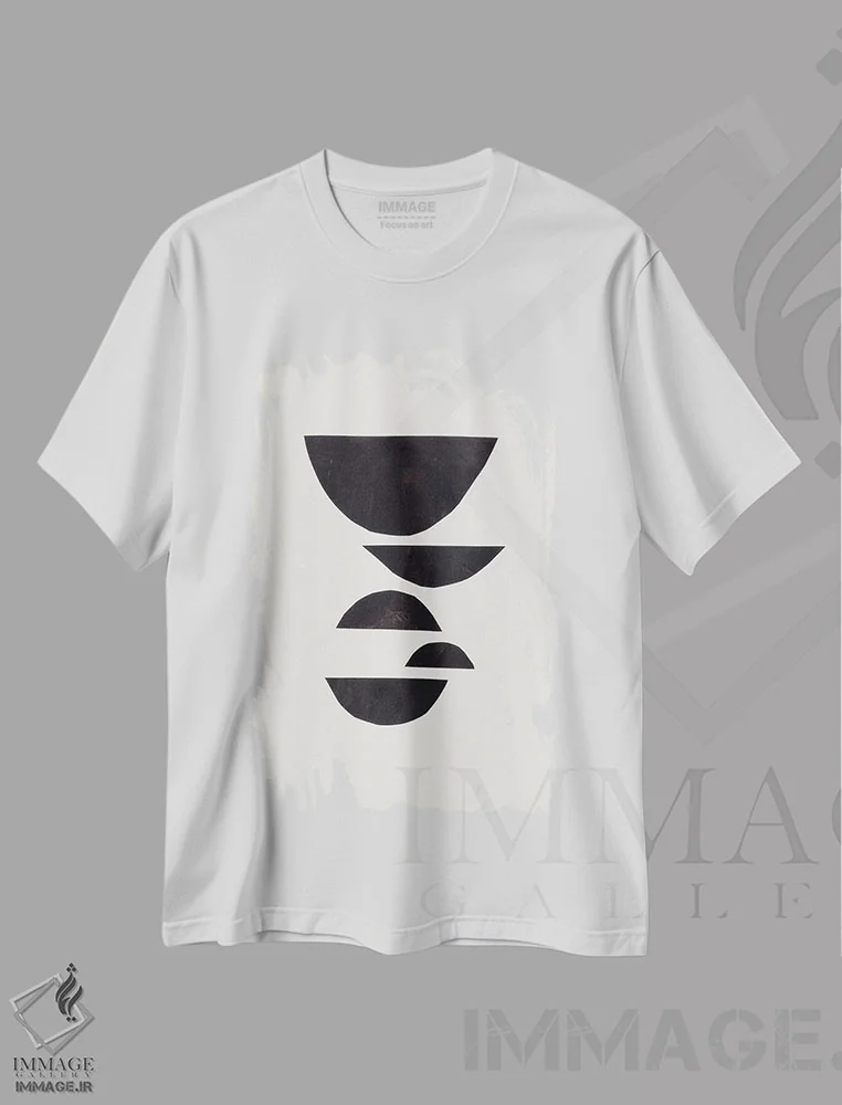 تیشرت سفید طرح دار سقوط از فضا اثر ان شیپ | فروشگاه ایماژ