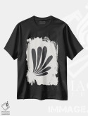 تیشرت مشکی طرح دار پرهای طوطی، آبستره اثر ان شیپ | فروشگاه ایماژ