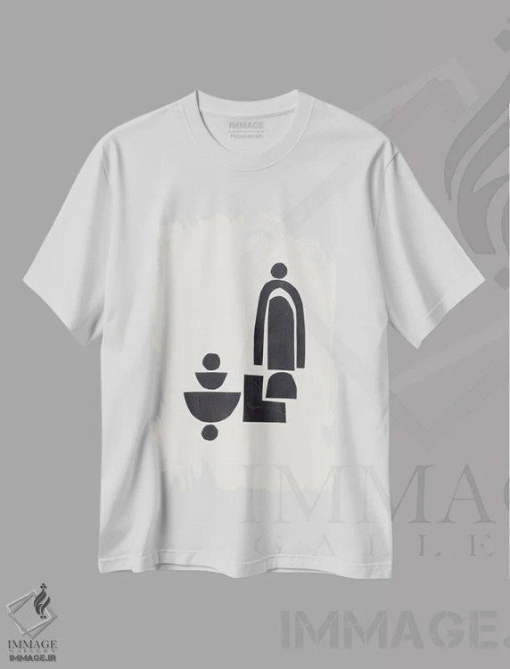تیشرت سفید طرح دار مادر و کودک اثر ان شیپ | فروشگاه ایماژ