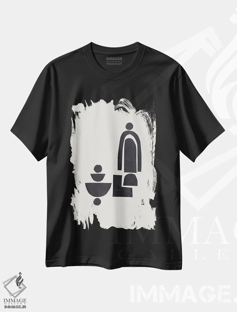 تیشرت مشکی طرح دار مادر و کودک اثر ان شیپ | immage.ir