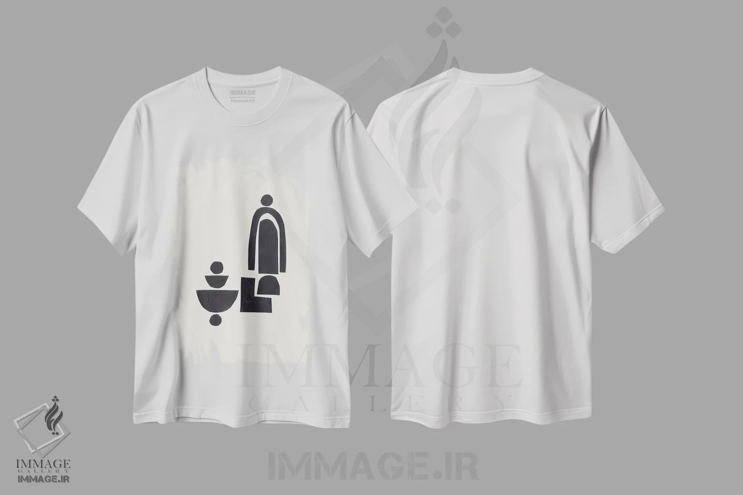 تیشرت سفید طرح دار مادر و کودک اثر ان شیپ | فروشگاه ایماژ