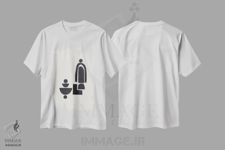 تیشرت سفید طرح دار مادر و کودک اثر ان شیپ | فروشگاه ایماژ