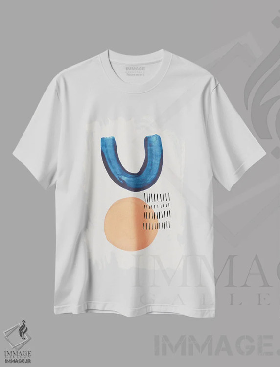 تیشرت سفید طرح دار توپ جهنده اثر ان شیپ | فروشگاه ایماژ
