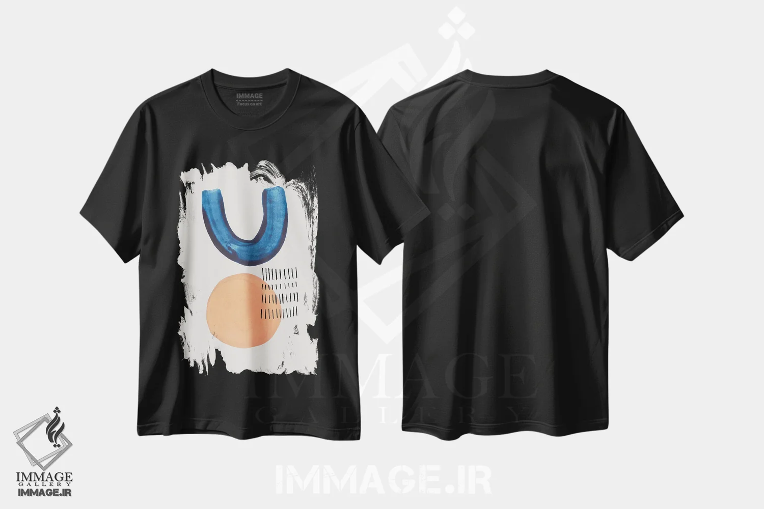 تیشرت مشکی طرح دار توپ جهنده اثر ان شیپ | immage.ir