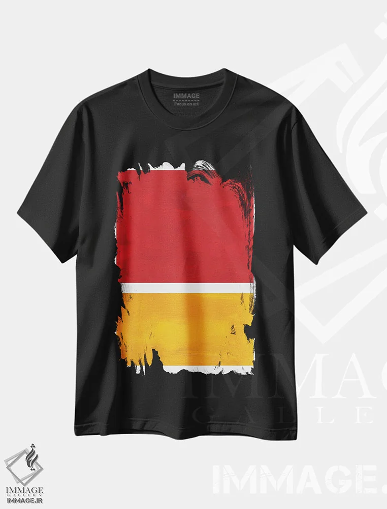 تیشرت مشکی طرح دار بازآفرینی روثکو با قرمز سوخته اثر ان شیپ | immage.ir