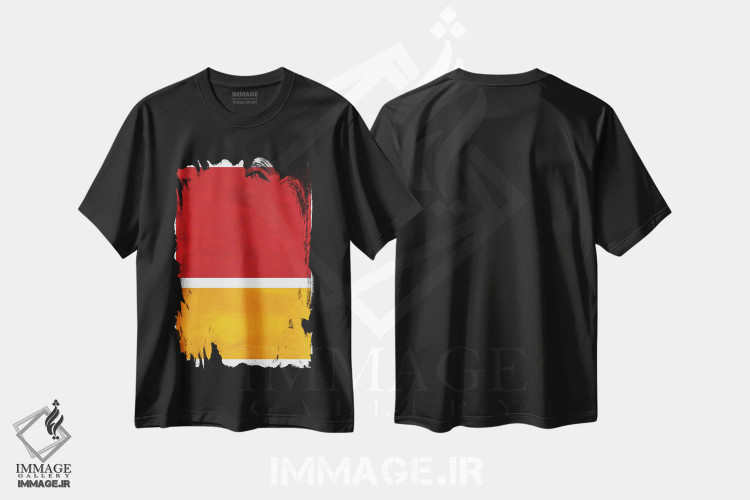 تیشرت مشکی طرح دار بازآفرینی روثکو با قرمز سوخته اثر ان شیپ | immage.ir