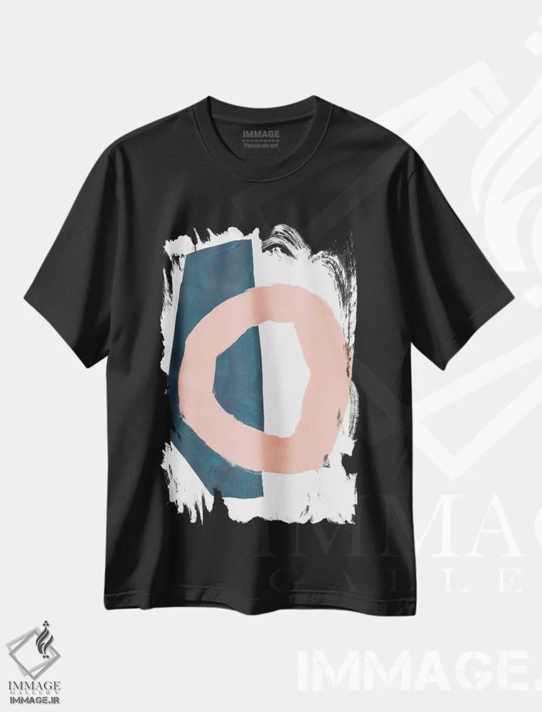 تیشرت مشکی طرح دار سالمون فیروزه ای اثر ان شیپ | immage.ir