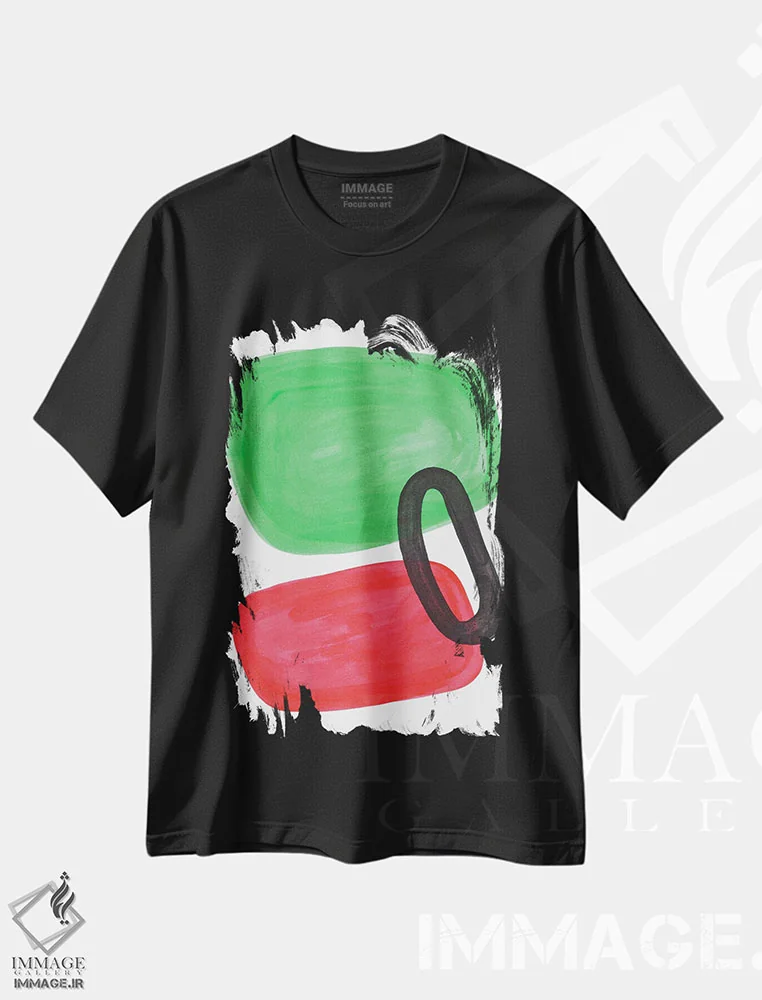 تیشرت مشکی طرح دار حلقه هندوانه ای اثر ان شیپ | فروشگاه ایماژ