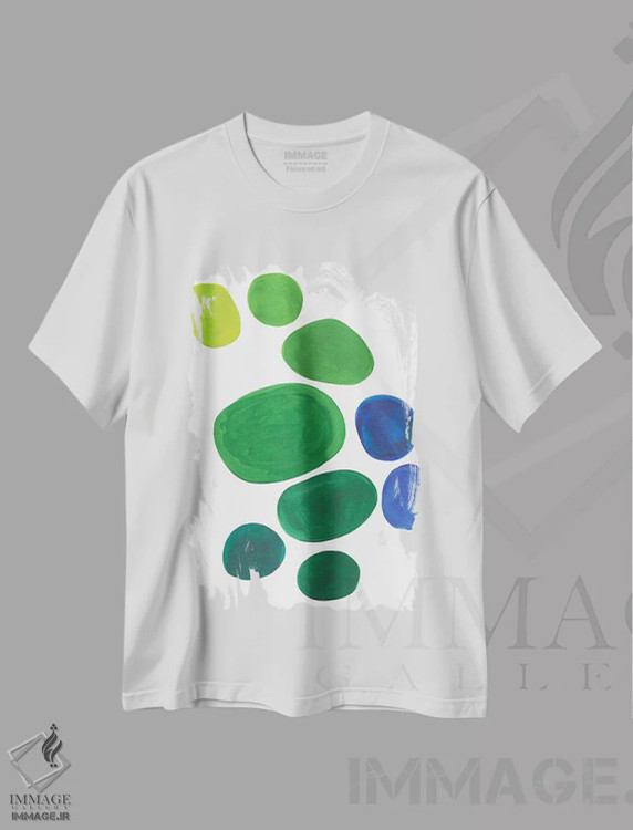 تیشرت سفید طرح دار سنگ ریزه های حوضچهٔ مینیمال اثر ان شیپ | immage.ir